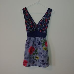 Forever 21 Purple Floral Sleeveless Tunic